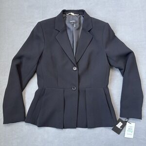 NWT DKNY Peplum Blazer Womens 8 Black Tailored Jacket Formal Office Workwear